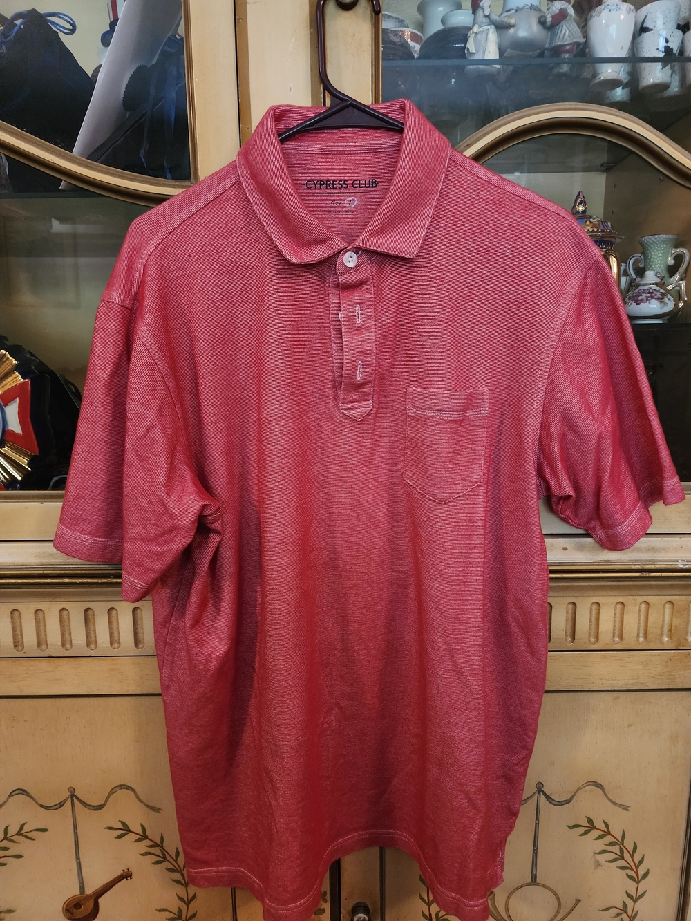 Cypress Club Classic Red Polo with Chest Pocket
